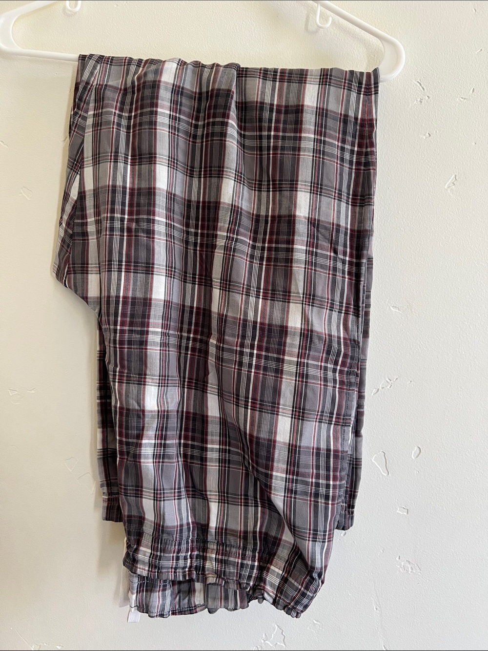 Plaid Lounge Pants in Gray and Burgundy